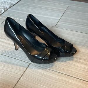 Elegant Black Peep-Toe Heels